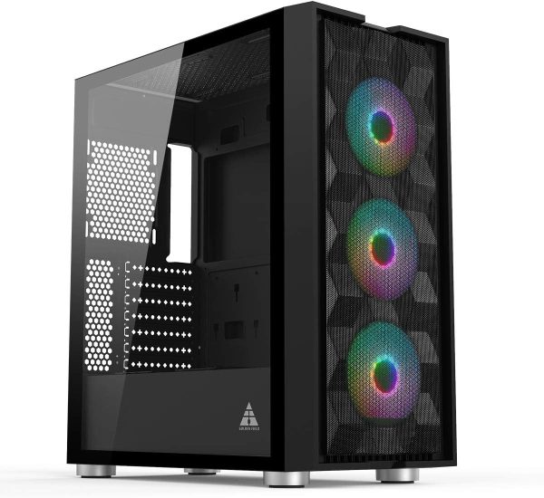 gaming pc casing golden field mage-b gaming casing with rgb fan